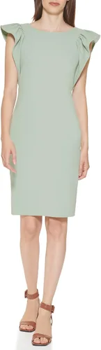 Vista 2 de Calvin Klein Vestido tubo hasta la rodilla con mangas aleteadas para mujer