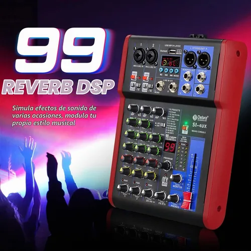 Vista 8 de D Debra Mezclador de grabación portátil profesional de la serie SI con 99 DSP efectos digitales preamplificadores de micrófono y USB para consola
