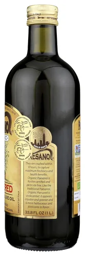 Vista 7 de Aceite de oliva Paesano extra virgen, sin filtrar, 34 onzas.
