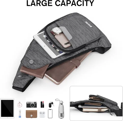 Vista 6 de G4Free Sling Bag RFID Bloqueo Sling Mochila+Bolso bandolera ligero