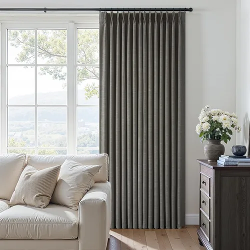 Vista 62 de Topfinel - Cortinas opacas plisadas de 96 pulgadas para dormitorio, 2 paneles Natural