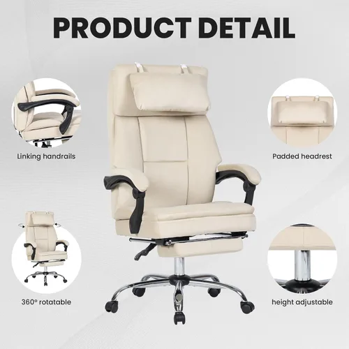 Vista 5 de Swivel Computer,Upholstered Velvet Office Chair,Big and Tall Executive Chair with Footrest Removable Headrest,High Back Ergonomic Computer Desk for