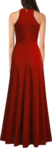 Vista 2 de MUSHARE Vestido largo formal sexy con cuello halter para mujer