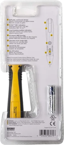 Vista 6 de Sensor de voltaje sin contacto Sperry Instruments VD6505, ajustable, 12-1000V AC, indicación visual de 360º, clip para bolsillo, sensibilidad