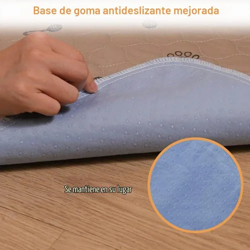 Vista 3 de Peepeego Paquete de 2 Almohadillas para Perros de 36x36 Lavables y Peine para Perros Gratis, Almohadillas Reutilizables para Cachorros con Absorción