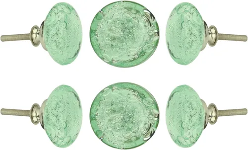 Vista 9 de Perilla Home Juego de 4 pomos de burbujas – Perillas decorativas de cristal verde claro – Pomo de cristal para decoración del hogar