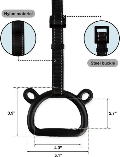 Vista 3 de EXQ Home Anillos de gimnasia para niños, anillos de dominadas para ejercicio de niños, anillo para gimnasia en interiores, anillos de gimnasia