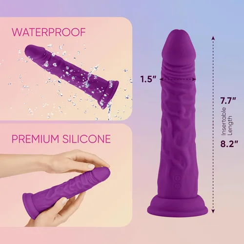 Vista 4 de Femme Funn Turbo Shaft - Consolador realista con base de ventosa, juguete sexual realista giratorio de 360°, impermeable, 8 modos de vibración