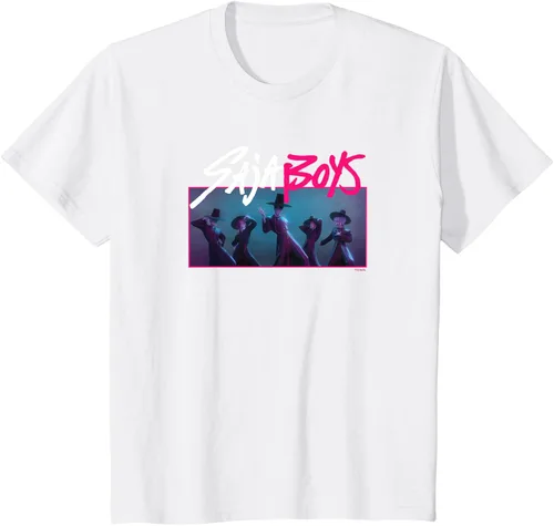 Vista 24 de Camiseta Oficial de KPop Demon Hunters Saja para Niños Negro