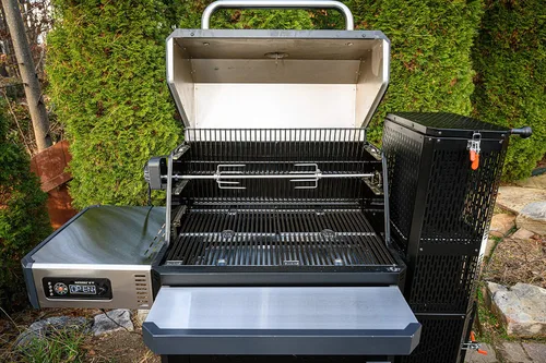 Vista 7 de Masterbuilt MB20041220 Gravity Series 1050 Combo de parrilla digital de carbón y ahumador - Negro; incluye MB20091621 carbón vegetal (16 libras)