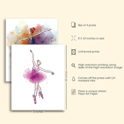 Vista 5 de MTL HOE Impresiones artísticas de ballerina, decoración de pared de bailarina y arte de pared de bailarinas, regalos perfectos para los amantes