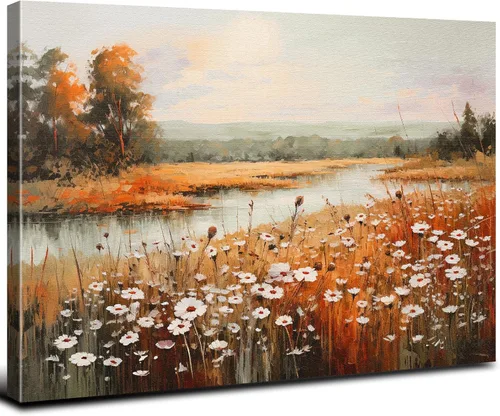 Vista 10 de Arte de pared de vaca colorido de cuernos largos, pinturas de vacas, impresiones en lienzo de ganado de granja, estilo de pintura al óleo
