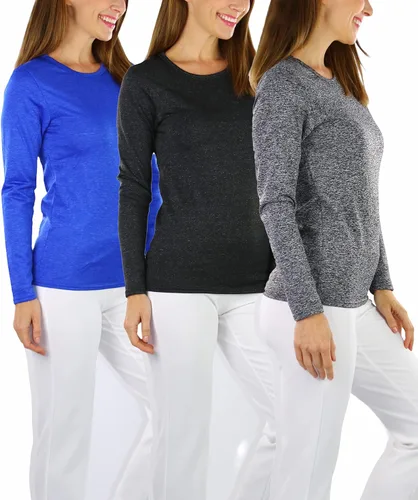Vista 4 de ToBeInStyle Camiseta térmica de manga larga con forro polar y cuello redondo para mujer