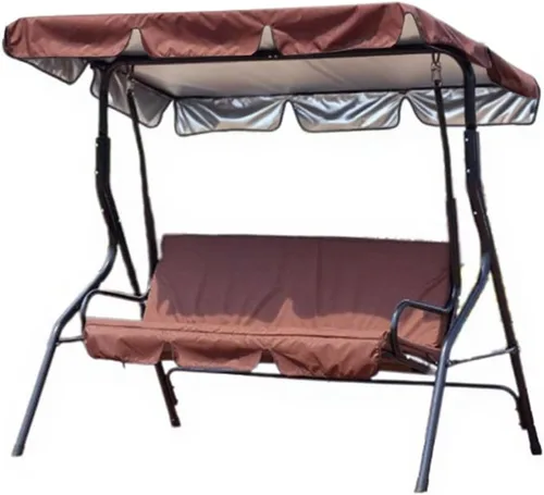 Vista 7 de Toldo de repuesto para columpio, repuesto de patio al aire libre, 3 fundas de asiento para porche jardín (Beige/64 x 44 5.9), tres tamaños