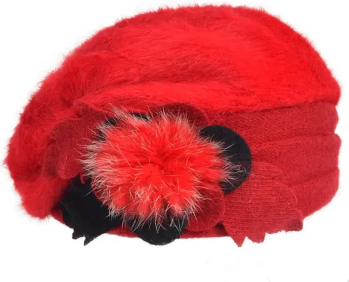 Vista 11 de VECRY - Gorro 100% de lana para mujer, boina de fieltro tipo campana, gorro de vestir para invierno
