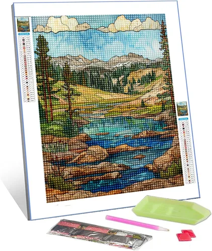 Vista 7 de Pintura de diamantes para plantas suculentas tropicales para adultos, arte de cristal de taladro completo 5D del desierto de Arizona, Estados