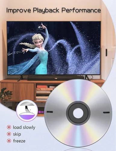 Vista 2 de Elook Kit limpiador de reproductor de CD, disco de limpieza de lentes láser para reproductor de CD/VCD/DVD, con paño de microfibra y almohadilla