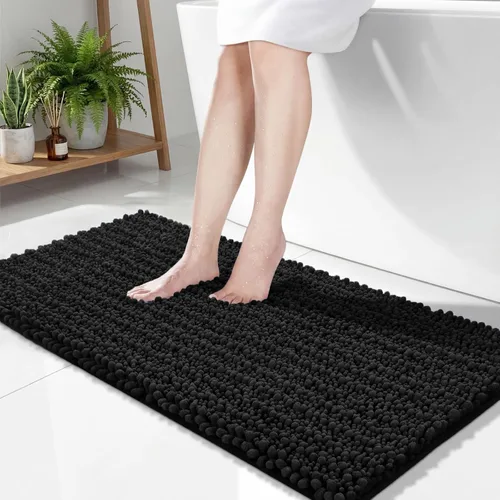 Vista 42 de Disolla Alfombra de baño pequeña, antideslizante, lavable, color beige, 17 x 24 pulgadas, súper absorbente, suave, alfombra de baño de felpilla