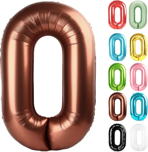 Vista 360 de Globo negro del número 0 de 40 pulgadas – globo número 0, decoraciones