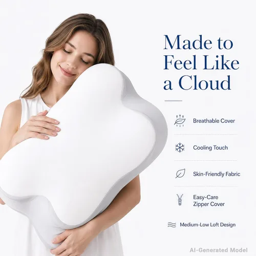 Vista 5 de Almohada cervical para el cuello, almohada de espuma viscoelástica