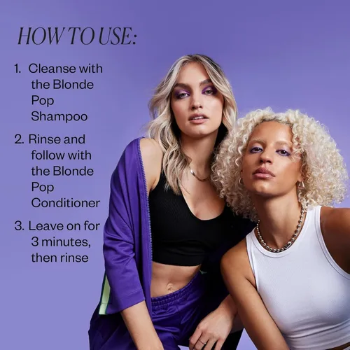 Vista 8 de IGK BLONDE POP - Juego de champú y acondicionador tonificante morado Neutraliza el latón + ilumina el rubio Vegano + libre de crueldad 8 onzas