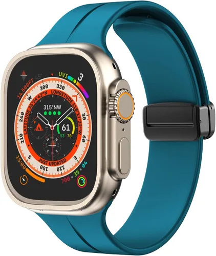 Vista 18 de Banda magnética compatible con Apple Watch de 38mm 40mm 41mm 42mm 44mm 45mm 46mm 49mm, mujeres y hombres, correa deportiva de silicona compatible