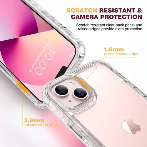 Vista 504 de DIACLARA - Funda transparente compatible con iPhone XR 6.1 pulgadas 2018