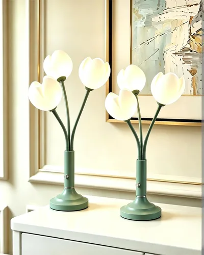 Vista 15 de Lightdot Lámpara de Mesa de Flores Doradas para Dormitorio, 2 Cabezas Florales 3000K Luz Blanca Cálida Regulable Lámparas de Mesita de Noche