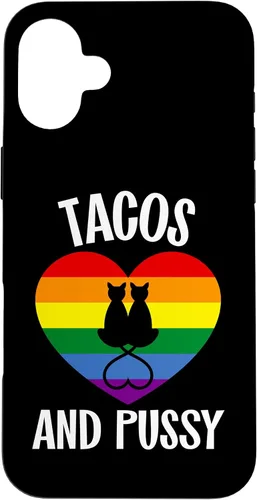 Vista 22 de Funda Queer para iPhone 14 Pro Max Lesbian Pride Stuff Tacos y Pussy Cats