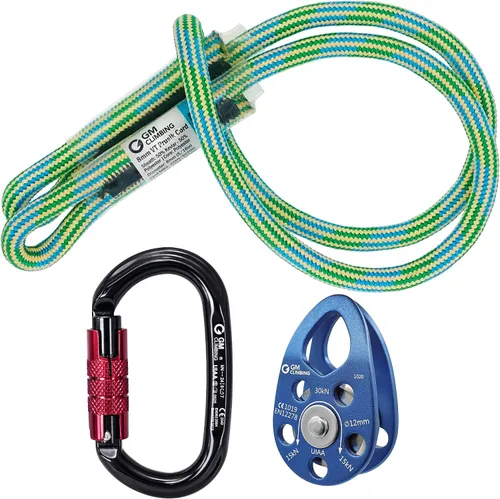 Vista 9 de GM CLIMBING Polea micro 30kN CE UIAA de la mejilla del oscilación certificada