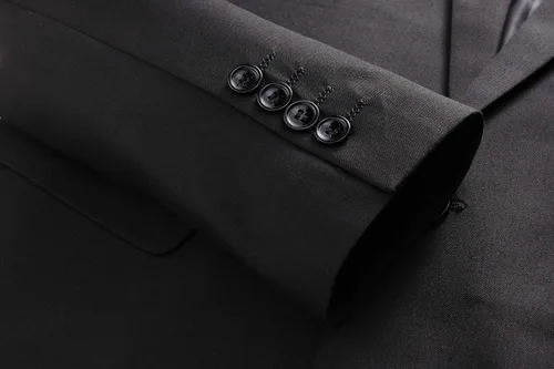 Vista 5 de KUDORO Trajes de doble botonadura para hombre, traje de esmoquin de 2 Negro