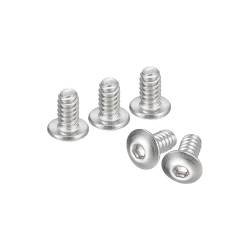 Vista 11 de uxcell #2-56x1 Tornillos con cabeza de botón y muesca hexagonal, 50 unidades de pernos hexagonales de acero inoxidable 304, tornillos allen de rosca