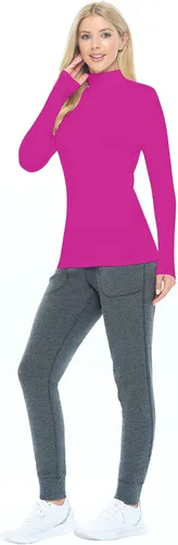 Vista 2 de Natural Uniforms Camiseta de manga larga con cuello alto falso para mujer