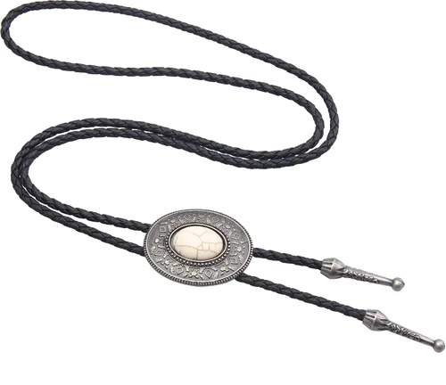 Vista 181 de Jeilwiy Corbata de bolo para hombre, corbata de vaquero occidental, collar de corbata de bolo dorado, corbata de cuero, corbata de Halloween