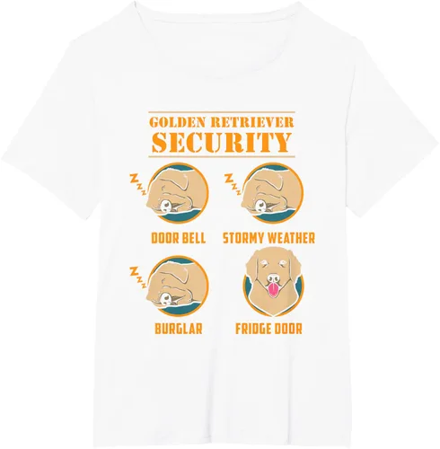 Vista 81 de Camisa Golden Retriever de seguridad Golden Retriever para perro divertido, Negro, S