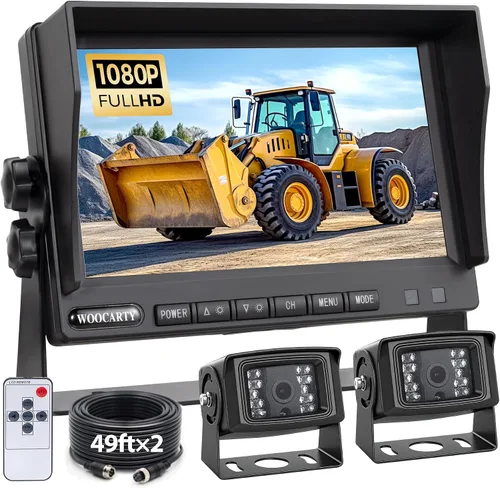Vista 8 de Sistema de cámara de respaldo con cable AHD1080P de 7 pulgadas, cámara de marcha atrás de visión nocturna IR impermeable IP69k, a prueba