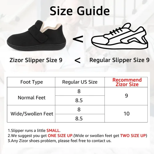Vista 6 de Zizor Zapatos de casa ajustables Ivy para mujer para interiores y exteriores
