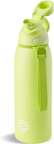Vista 27 de Fjbottle Botella de agua aislada de acero inoxidable, botellas de agua a prueba de fugas de 32 onzas, vaso reutilizable de hielo, jarra de vacío