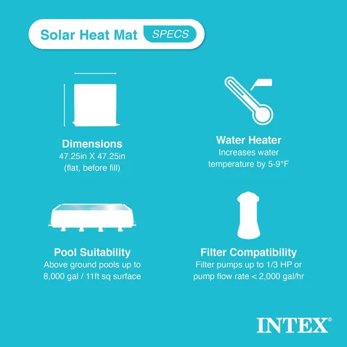 Vista 4 de Intex Calentador de agua solar con alfombrilla - Negro incluido con espumadera automática montada en la pared