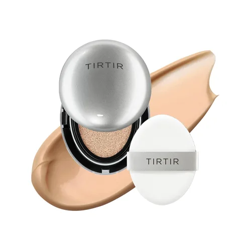 Vista 14 de [*Tamaño mini*] TIRTIR Aura Glow Silver Cushion Base de cojín coreana, (#13N Fair Ivory, 0.15 onzas líquidas)