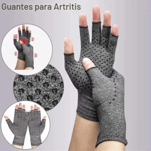 Vista 9 de Guantes de compresión elásticos sin dedos para aliviar el dolor de manos con pantalla táctil, guantes de compresión de medio dedo, guantes