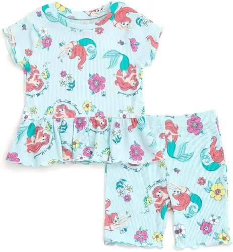 Vista 8 de Disney Conjunto de camiseta acanalada y pantalones cortos de ciclismo para recién nacidos a niños grandes (0-3 meses - 14-16)