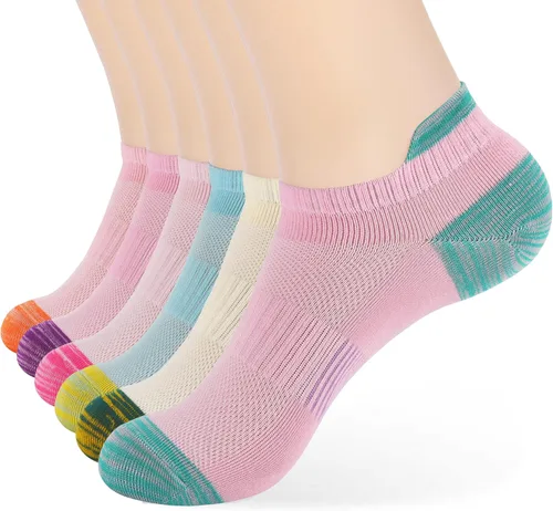 Vista 27 de ATBITER Calcetines de tobillo para mujer, delgados, atléticos, de corte bajo, con lengüeta en el talón, 6 pares 12 pares 4blanco+4negro+4gris