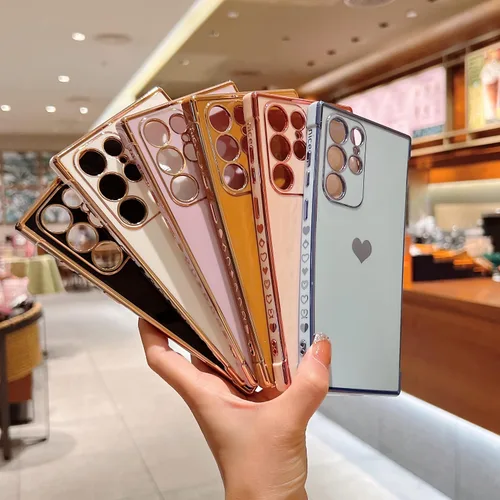 Vista 32 de phylla Funda de teléfono compatible con Samsung Galaxy A12 de 6.5 pulgadas, lindo corazón chapado en oro, elegante funda de lujo para mujer