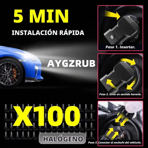 Vista 2 de Bombilla HP5 apta para Honda Rancher 2005-2014, combo de luz HP5, bombilla de alto rendimiento, paquete de 2
