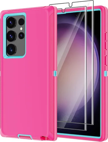 Vista 8 de Funda ultra transparente para Samsung Galaxy S23 con 2 protectores de pantalla, resistente a prueba de golpes, protección contra caídas, carcasa