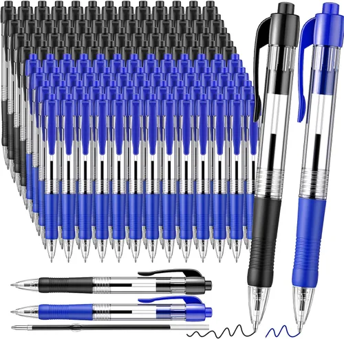 Vista 9 de Fulmoon 100 bolígrafos de tinta de gel retráctiles, punta media de 0.039 pulgadas, bolígrafo de escritura suave, para diario, oficina, hogar