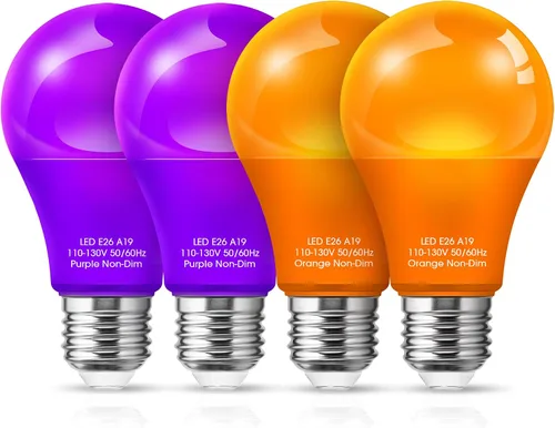 Vista 8 de Bombillas de Luz Roja y Verde Woxeon [Paquete de 4] – Bombillas LED A19 Rojas y Verdes de 9W (Equivalente a 60W) – Bombilla de Luz de Color con Base