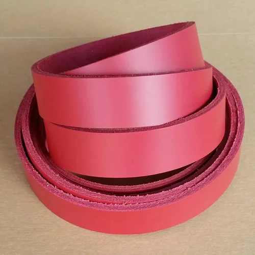 Vista 8 de 2 inch rojo tira de piel 8 – 9 onzas (3.2 – 3.6 MM) – Latigo tiras de piel hasta 96 inch de largo fabricado en Estados Unidos por pitka piel