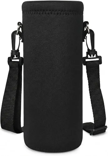 Vista 15 de RICHEN Bolsa de neopreno para botella de agua con correa ajustable para el hombro, cubierta aislada para botellas de acero inoxidable/vidrio/plástico